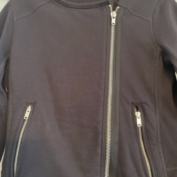 GAP Black Moto-Style Sweatshirt Jacket, Size Small - Picture 2 of 6